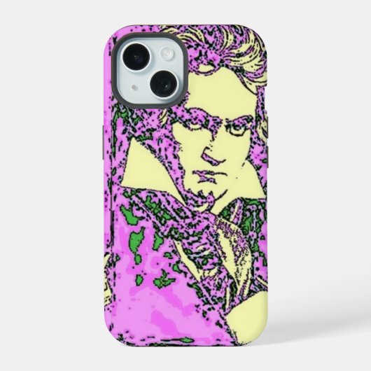 Pop-art Beethoven iPhone 15 Hoesje (Achterkant)
