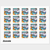 Pop Art Bermuda Square Sticker (Vel)