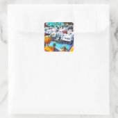 Pop Art Bermuda Square Sticker (Tas)