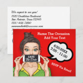 Pop Art - Bewaar de datum Post Kaart - Zie terug (Voorkant / Achterkant)