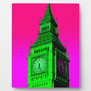 Pop Art Big Ben London Travel Pink Green Fotoplaat