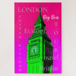 Pop Art Big Ben London Travel Pink Green Legpuzzel