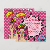 Pop Art Birthday Feestdagenkaart (Voorkant / Achterkant)