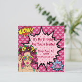 Pop Art Birthday Feestdagenkaart (Staand voorkant)