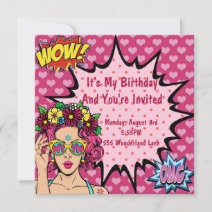 Pop Art Birthday Feestdagenkaart