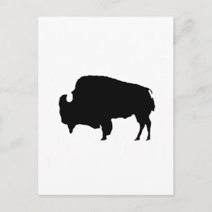 Pop Art Black en White Buffalo Silhouette Briefkaart