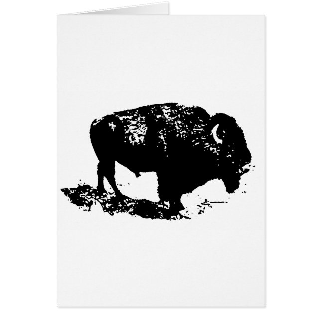 Pop Art Black White Buffalo Bison Silhouette (Devant)