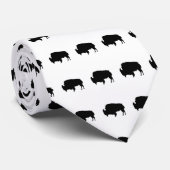 Pop Art Black & White Buffalo Silhouette Cravate (Roulé)