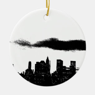 Pop Art Black White New York City Keramisch Ornament