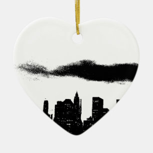Pop Art Black White New York City Keramisch Ornament
