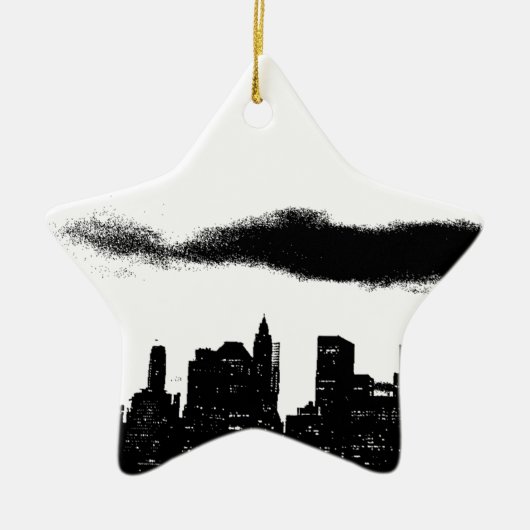 Pop Art Black White New York City Keramisch Ornament (Voorkant)