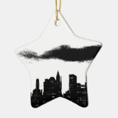 Pop Art Black White New York City Keramisch Ornament (Links)