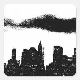 Pop Art Black White New York City Vierkante Sticker