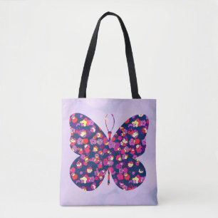 Pop Art Bloemen Bloemen Vlinder Art Tas