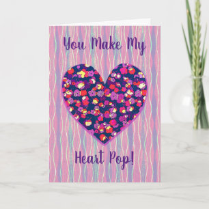 Pop Art Bloemen Hart Liefde Valentijnkaart Kaart