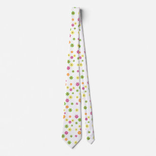 Pop Art Bloemen naadloos patroon + jouw ideeën Stropdas
