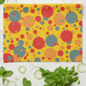 Pop Art Blue et Orange Circles Serviette de cuisin (Plié)