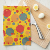 Pop Art Blue et Orange Circles Serviette de cuisin (Quart Plié)