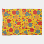 Pop Art Blue et Orange Circles Serviette de cuisin (Horizontal)