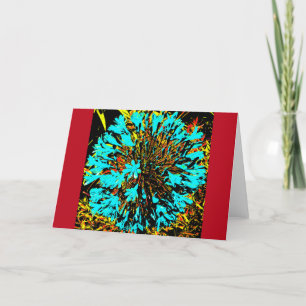 Pop-Art Blue Flower Ball Card Kaart