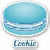 Pop Art Blue Macaron Cookie Sticker (Voorkant)