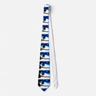 Pop Art Blue Palm Tree Silhouette Cravate