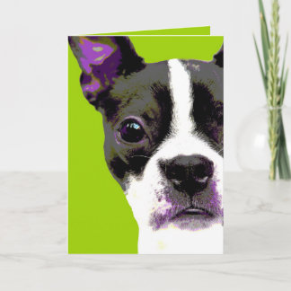 Pop-art Boston Terrier Kaart