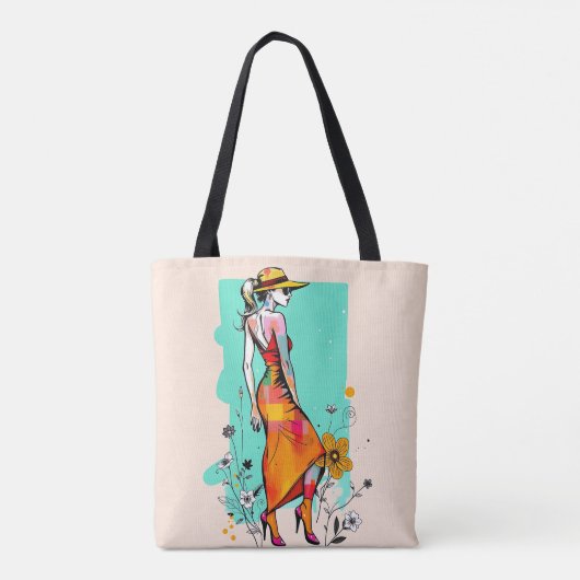 Pop Art Botanical Dream Tote 🌈🌼 Draagtas (Achterkant)
