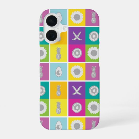 Pop Art Botanical & Fruit Telefoonhoesje iPhone 16 Hoesje (Achterkant)