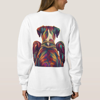 Pop Art Boxer Dog Boxing front and back print Trui
