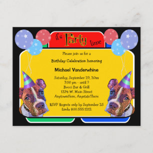 Pop Art Boxers Birthday Barker Kaart