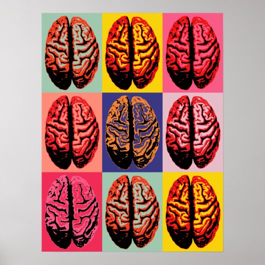 Pop Art Brain Poster (Voorkant)