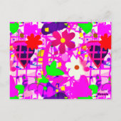 Pop Art Bright Flowers Briefkaart (Achterkant)