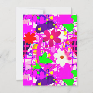 Pop Art Bright Flowers Briefkaart