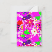 Pop Art Bright Flowers Notitiekaartje (Achterkant)