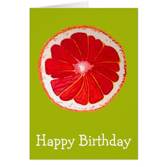 Pop art bright pink grapefruit birthday (Voorkant)
