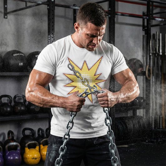 Pop Art Broken Chain Explosion Bold Comic Style T-shirt