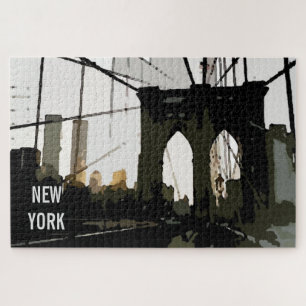 Pop Art Brooklyn Bridge ıllustration New York City Legpuzzel