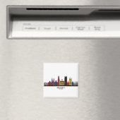 Pop-Art Brussels Skyline Magnet (In Situ (Lave-vaisselle))