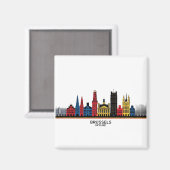 Pop-Art Brussels Skyline Magnet Magneet (Voorkant / Achterkant)