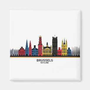 Pop-Art Brussels Skyline Magnet Magneet