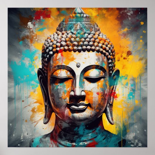 Pop Art Buddha Bust Poster (Voorkant)