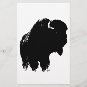 Pop Art Buffalo Bison Silhouette Briefpapier