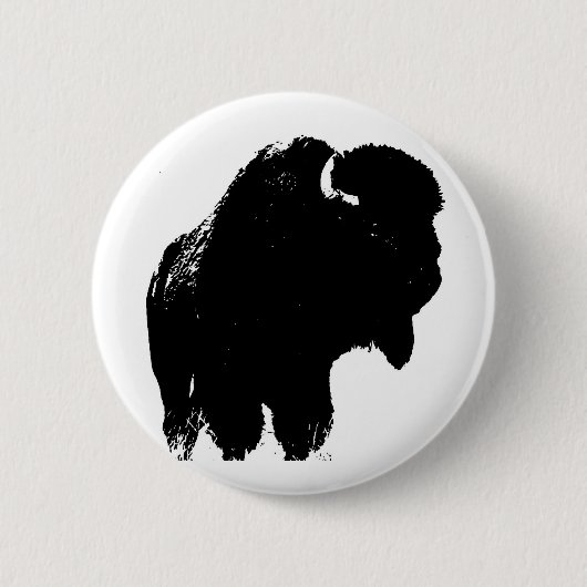 Pop Art Buffalo Bison Silhouette Ronde Button 5,7 Cm (Voorkant)