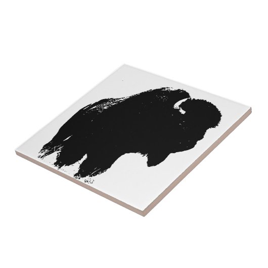 Pop Art Buffalo Bison Silhouette Tegeltje (Zijkant)