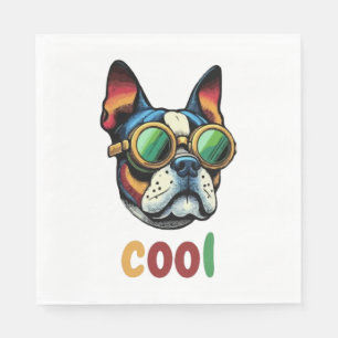 Pop Art Bulldog met een bril Servet