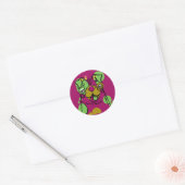 Pop Art Bulldog Ronde Sticker (Envelop)