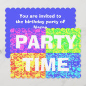 Pop art bulle envelopper invitation fête d'anniver (Devant / Derrière)