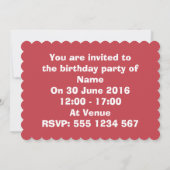 Pop art bulle envelopper invitation fête d'anniver (Dos)