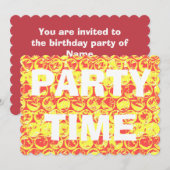 Pop art bulle envelopper invitation fête d'anniver (Devant / Derrière)